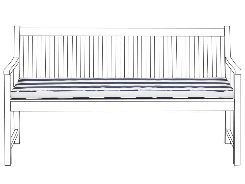 Poduszka na ławkę ogrodową 152 x 54 cm niebiesko-biała Vivara 1 szt.