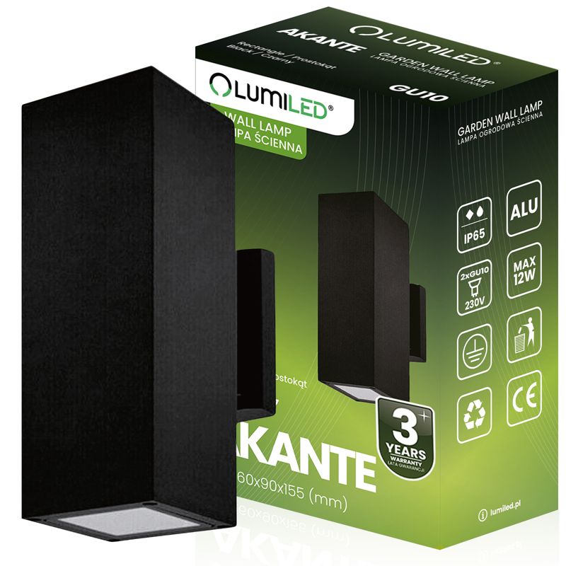 Lampa Ogrodowa Lumiled Zewnętrzna Kinkiet Elewacyjny GU10 LED IP65 1 szt.