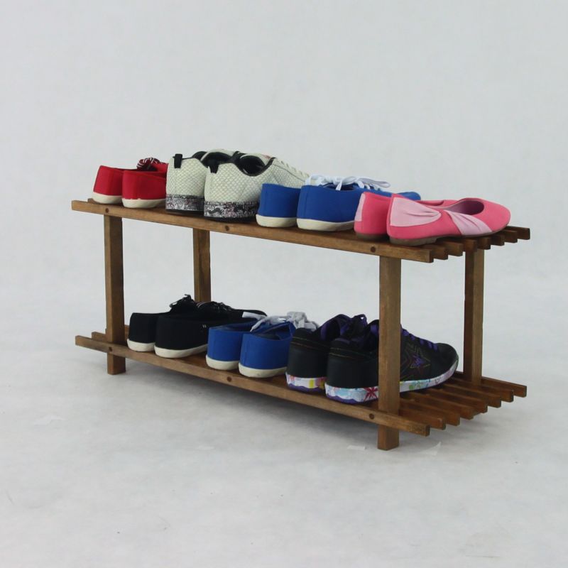 Regał na buty MODO24 sosnowy 2 półki brązowy 1 szt.