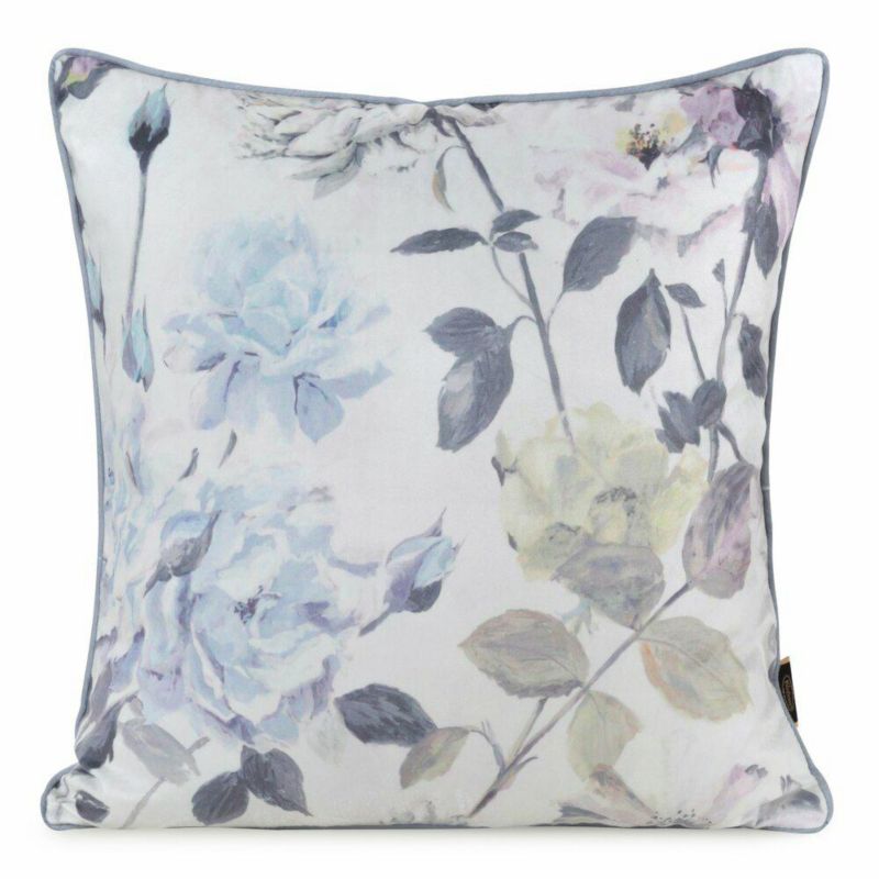 Poszewka VELVET/151Eurofirany dekoracyjna na poduszkę 45x45 cm ecru kwiaty 1 szt.