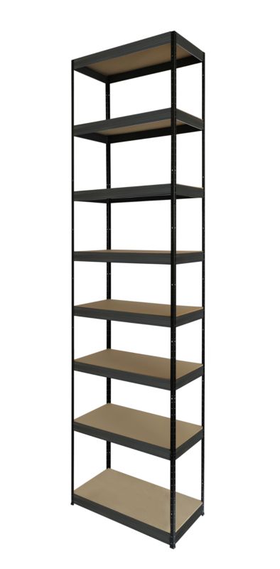 Regał metalowy MODO24 magazynowy czarno-grafitowy helios 270x35x35cm 8 półek po 175 kg 1 szt.