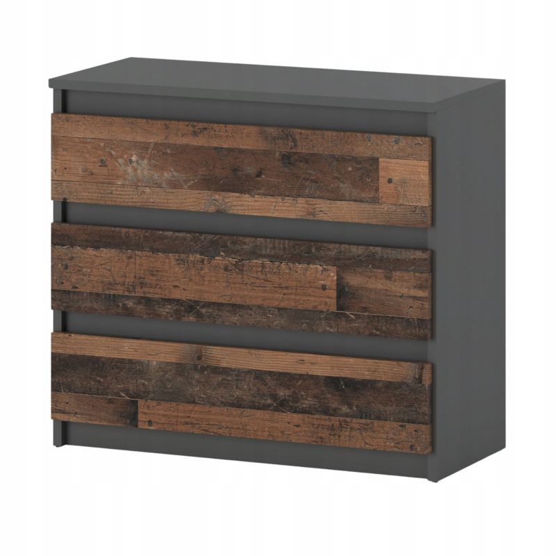 Komoda Z 3 Szufladami Stiv-Meble Szary Mat Vintage Old 80X33,5X71,5 Cm 1Szt.