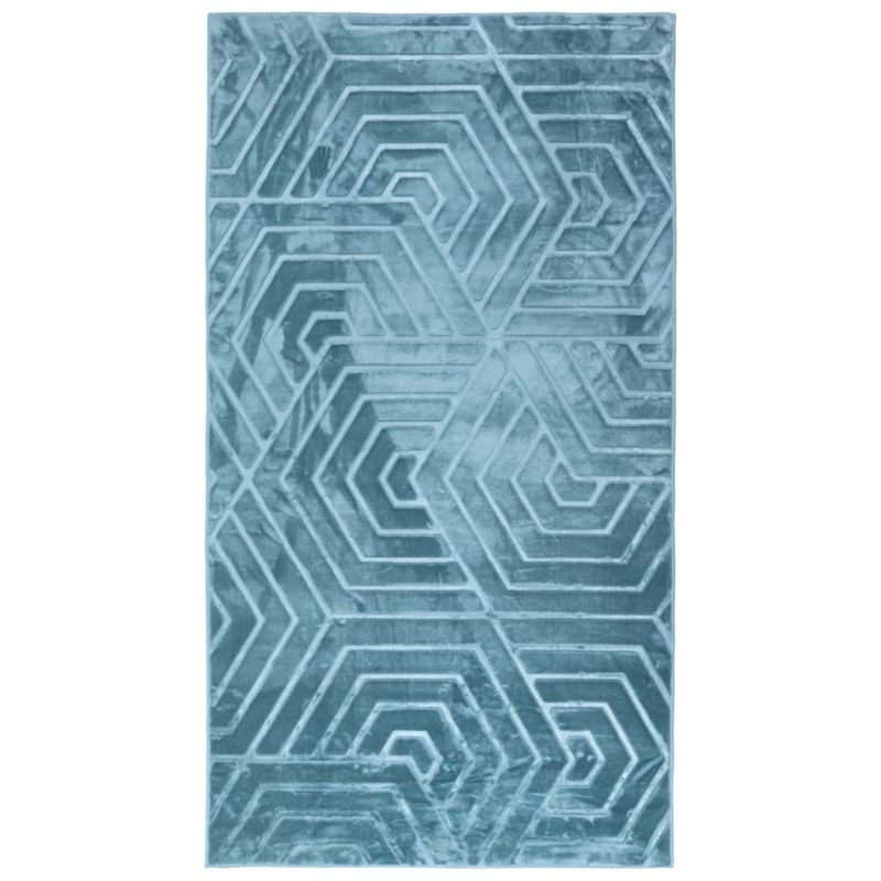 Dywan nowoczesny Glamour 3D e-floor 80x150 cm geometryczny niebieski 1 szt