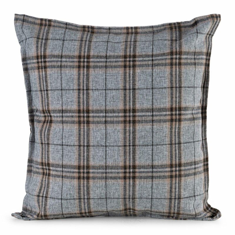 Poszewka ogrodowa GARDEN Eurofirany 45 x 45 cm srebrno brązowa wodoodporna w kratę do ogrodu lub na taras 1 szt.