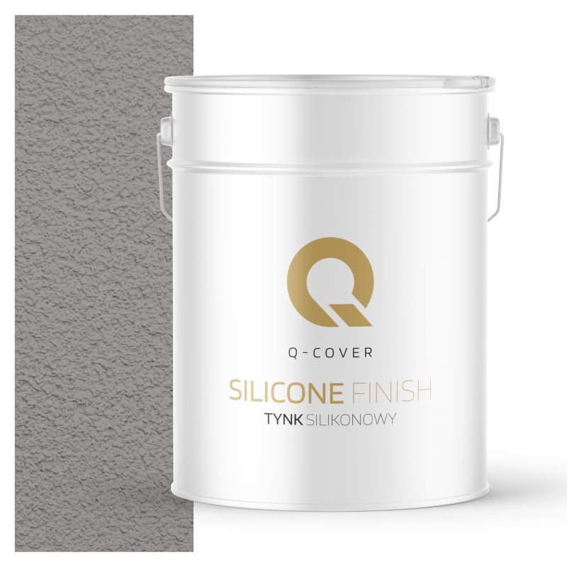 Tynk Silikonowy Elewacyjny Baranek 1.00mm Q-Cover Szary platynowy F264 15KG