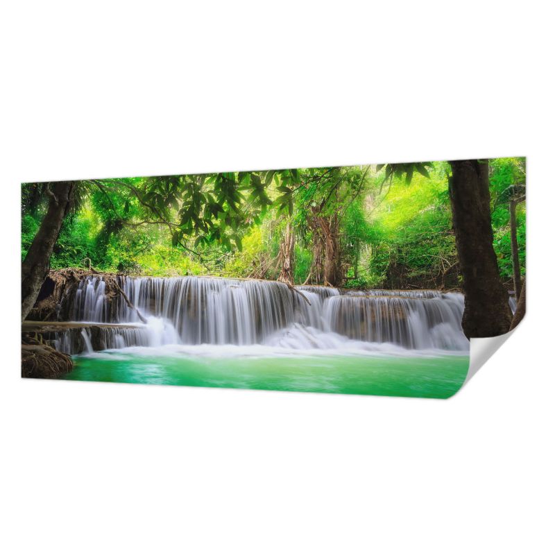 Fototapeta samoprzylepna Tulup 250x104 cm Leśny wodospad Tapeta Do Łazienki, Sypialni, Salonu 1 szt.