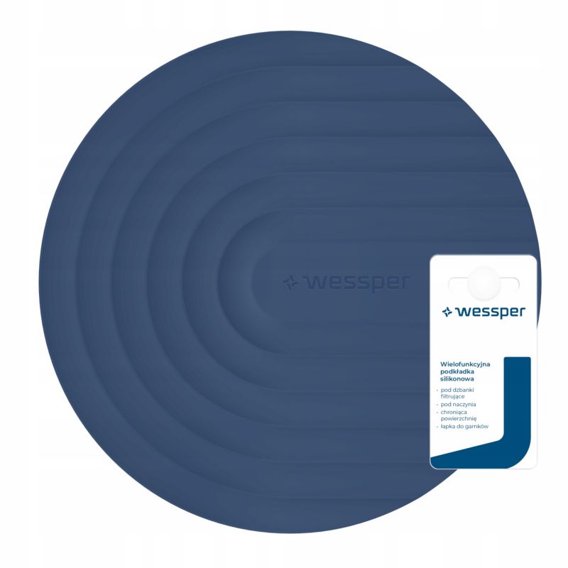 Podkładka kuchenna, Wessper, mata silikonowa, pod garnek, patelnię, żaroodporna, bez BPA, niebieska, 1szt