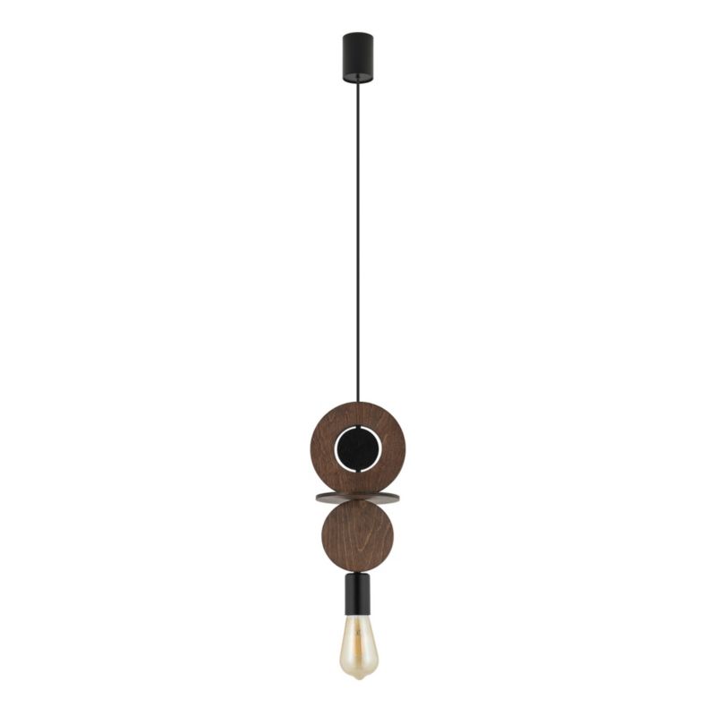 Lampa wisząca Nowodvorski Lighting Drops Wood C 1751 ciemne drewno-czarna dekoracyjna 1xE27 x 25W 1 szt.