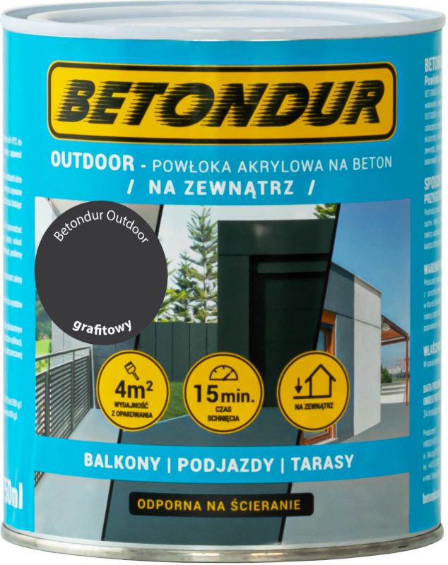 Farba do betonu Betondur Outdoor grafitowa 0,75 l