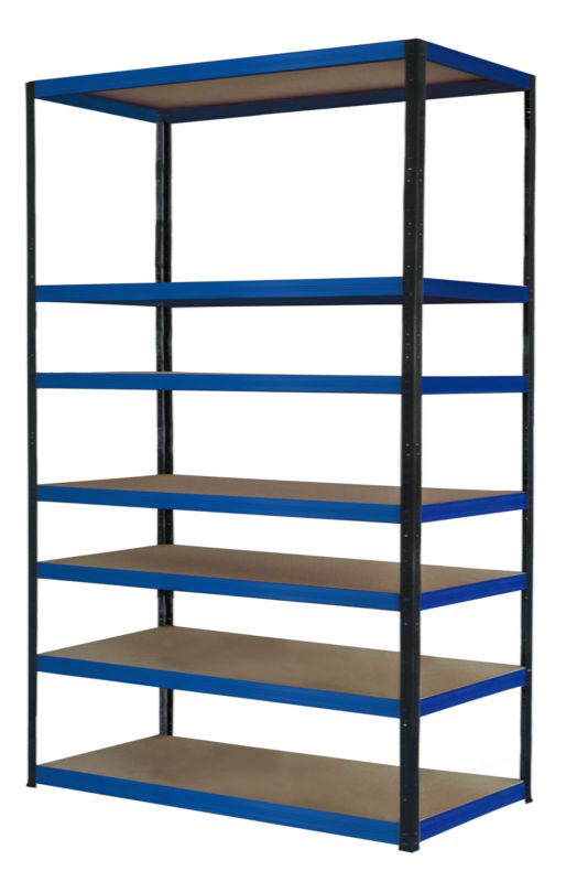 Regał metalowy MODO24 magazynowy grafitowo-niebieski helios 270x180x60cm 7 półek po 275 kg 1 szt.