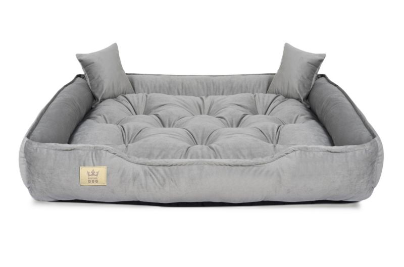 Legowisko dla psa kojec Aio Factory welur szary 115x95 cm 1szt