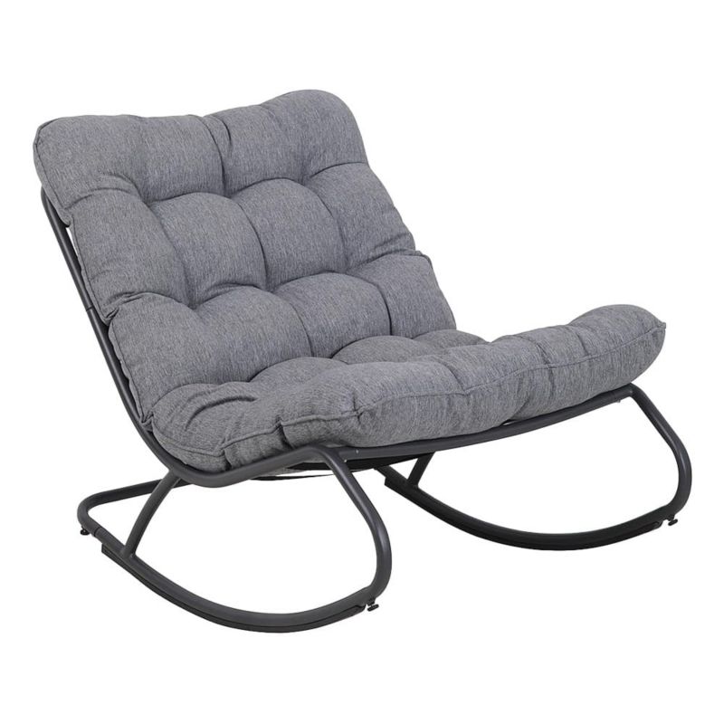 Fotel Bujany Mirpol 1 os Ogrodowy Olefin Linki Poliestrowe, Szary 1 szt.