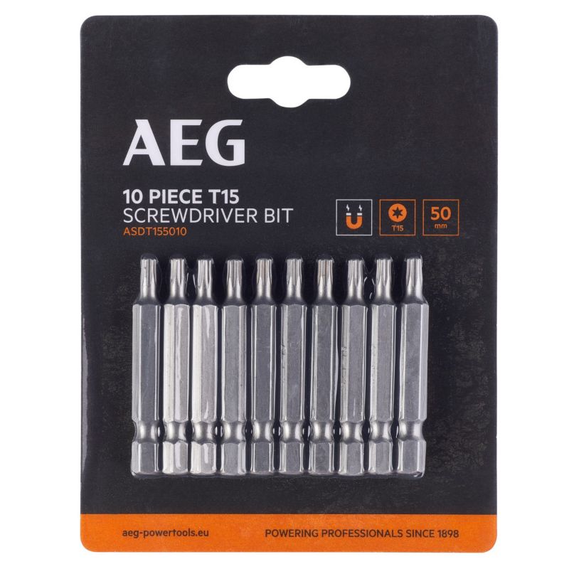 Zestaw Bitów AEG Torx 50mm T15 SDriver 10 elementów 1 szt.