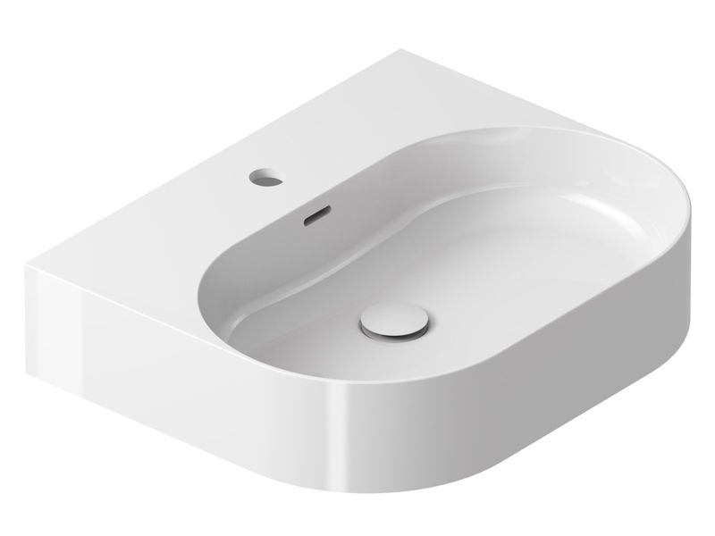 Owalna umywalka ceramiczna nablatowa Ravak Ceramic O Slim 550 przyścienna biała 1 szt