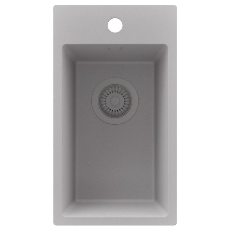 Zlewozmywak Ryga PRIMAGRAN Nablatowy 28x50cm do szafki od 30cm, Szary + Syfon, S009, 1 szt.