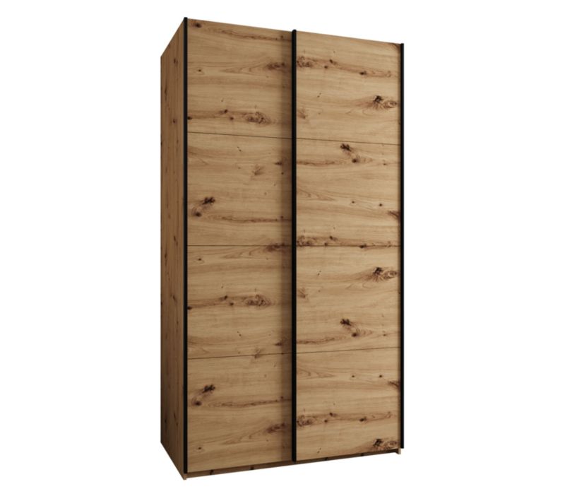 Szafa przesuwna Abiks LUX wysoka szer.140cm artisan/artisan/czarny 1szt.