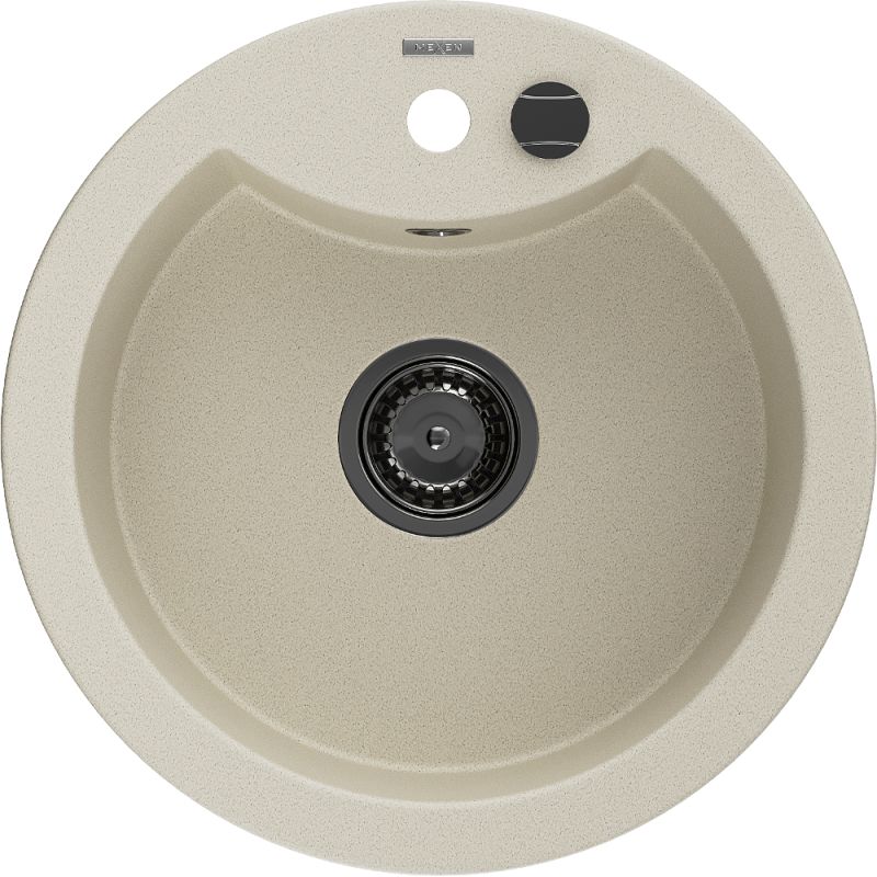 Zlewozmywak wpuszczany Mexen Diego 1-komorowy beżowy 488x480 mm 6512481000-69-B