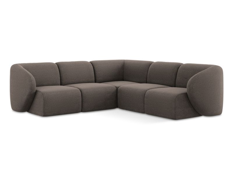 Modułowy narożnik LaMiaSofa CERVO z tkaniny bouclé 251x251 cm czekoladowy 1 szt.