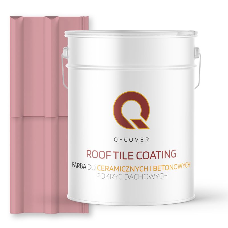 Farba do Dachów Ceramicznych i Betonowych Pokryć Dachowych Q-Cover Różowy jasny RAL3015 Półmat 10L