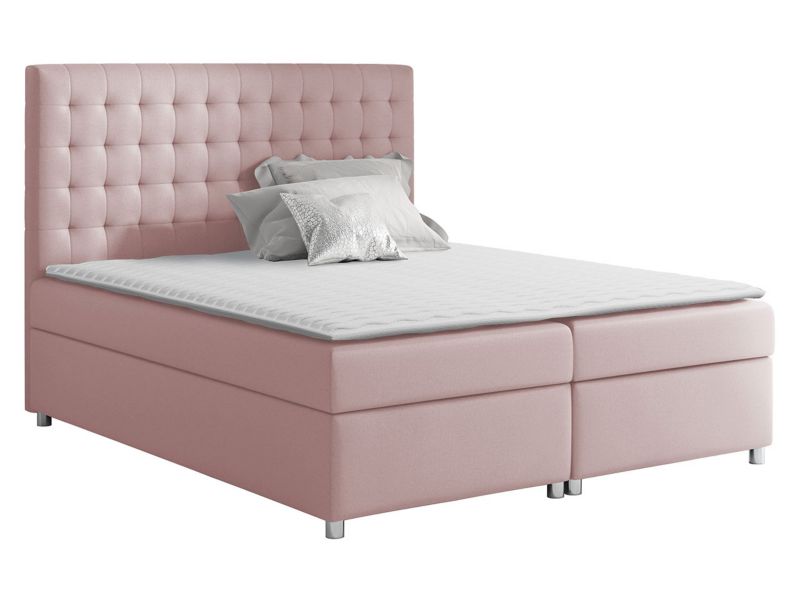 Łóżko kontynentalne MIRJAN 24 Asti 160x200 plusz pudrowy róż 1 szt.