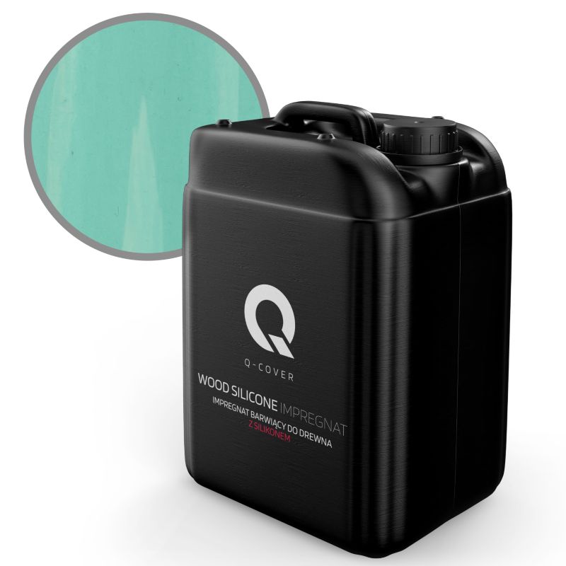 Impregnat Barwiący do Drewna z Silikonem 2w1 Q-Cover Turkusowy H1441 10L