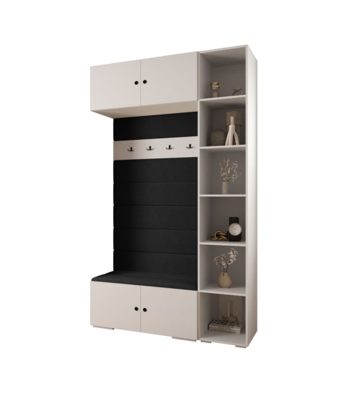 Garderoba do przedpokoju Abiks INOVA 2 Z20 biały+czarny+manila18 1 szt.