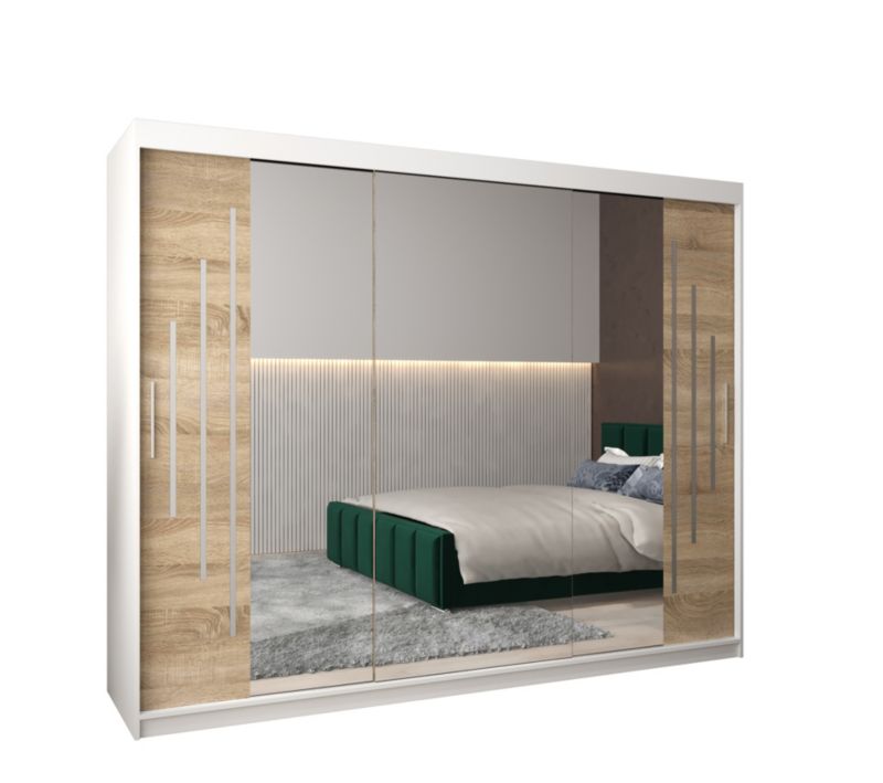 Szafa przesuwna Garderoba Abiks YORK 2 250 biały/sonoma 1 szt.