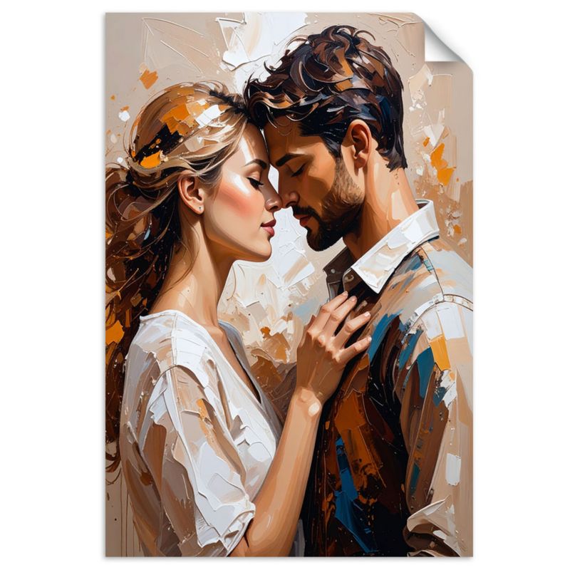 Naklejki samoprzylepne do salonu sypialni Feeby Zakochana Para Miłość 80x120cm 1szt