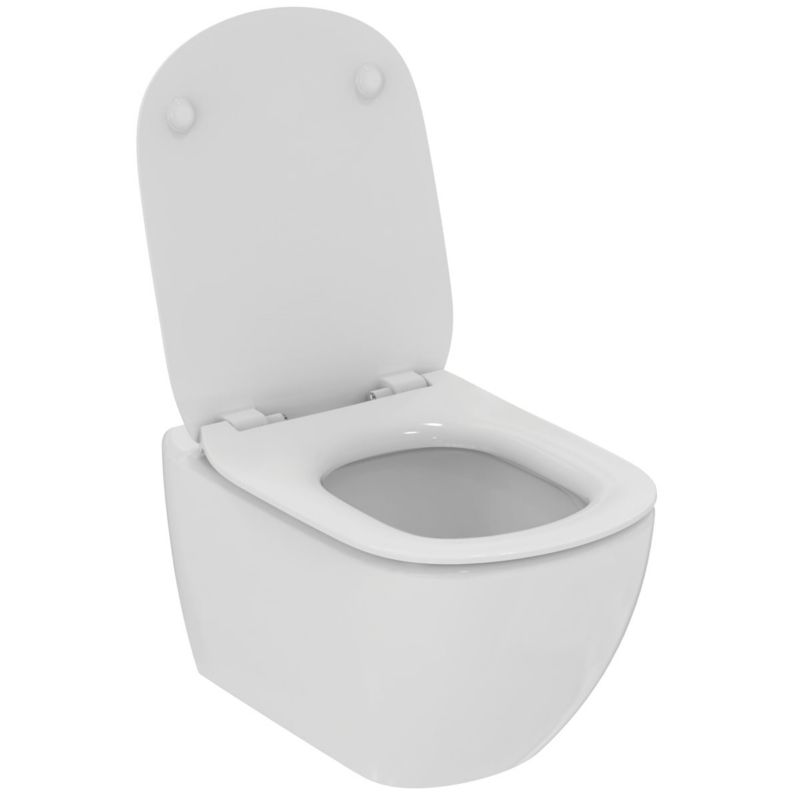 Miska WC Ideal Standard Tesi bez kołnierza, wolnoopadająca deska, biały połysk, 1 szt.