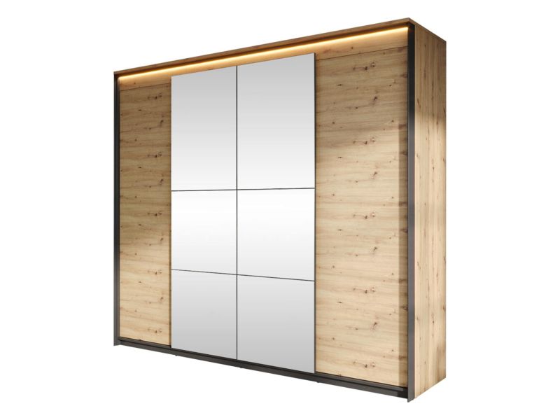 Szafa MIRJAN 24 Quant QS-05 z oświetleniem dąb artisan / czarny 1 szt.