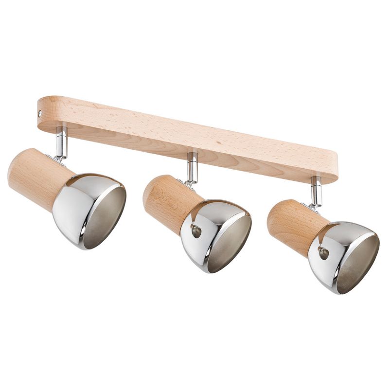 Spot reflektor natynkowy Alfa SPIRO drewno-chrom 3xE27x15W wym:16,5x54x9cm IP20 -1 szt.