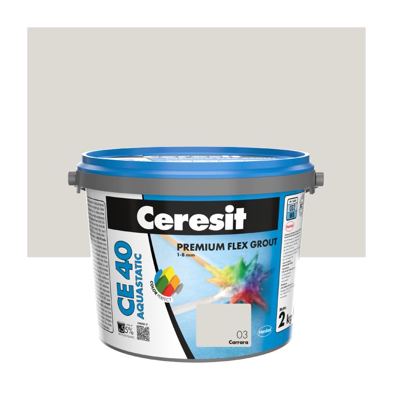Fuga elastyczna Ceresit CE 40 Aquastatic carrara 2 kg