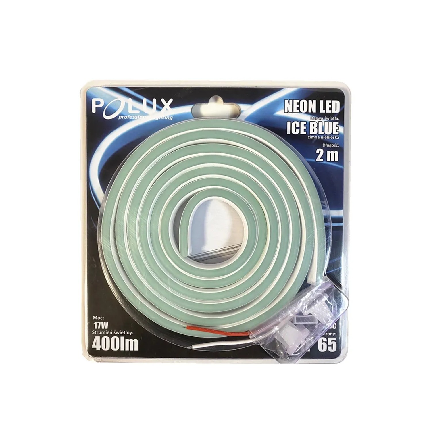 Polux Taśma LED NEON 2m 17W 400lm niebieska IP65