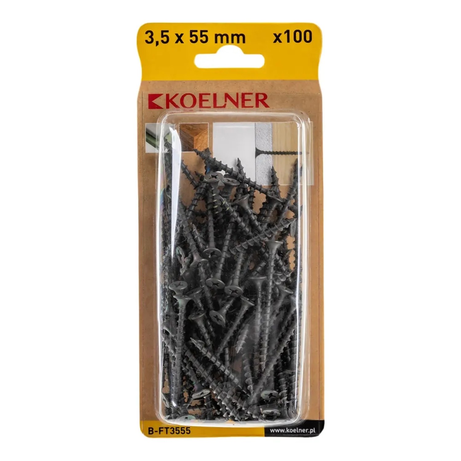 Koelner Wkręt do płyt GK do drewna 3,5x55mm 100szt
