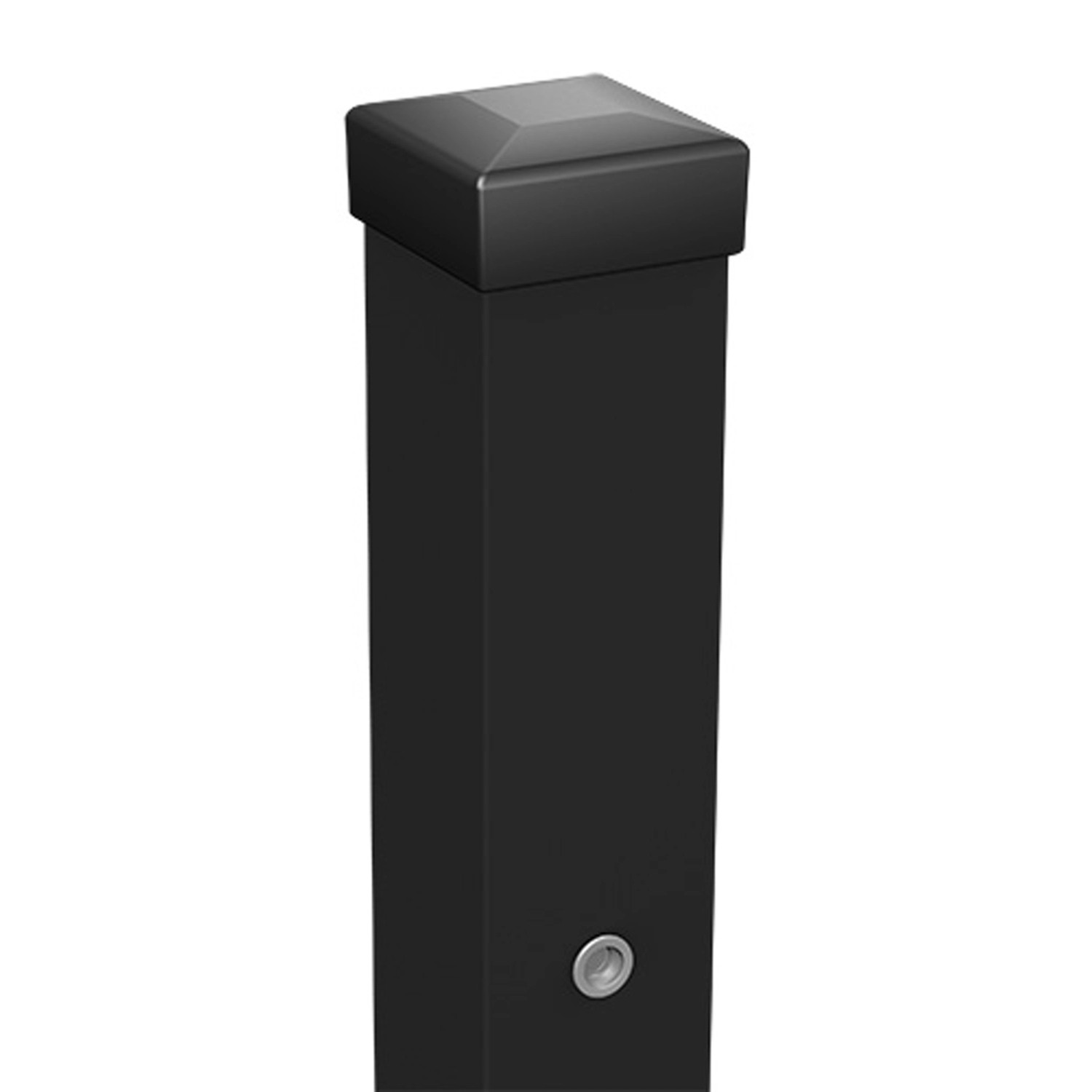 Polargos Słupek bramy i furtki z nitonakrętką 7 x 7 x 215 cm czarny mat