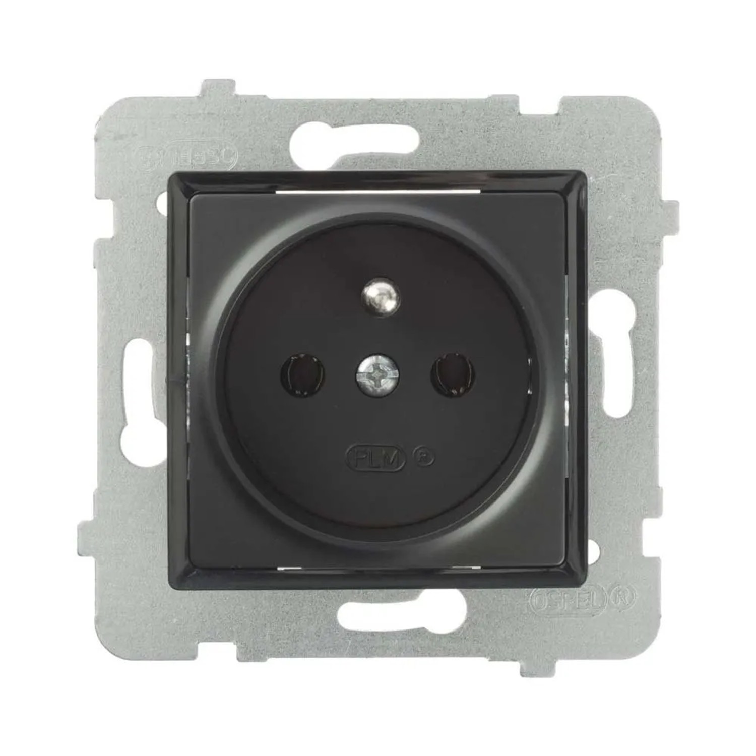 Gniazdo Rosa pojedyncze z uziemieniem czarne