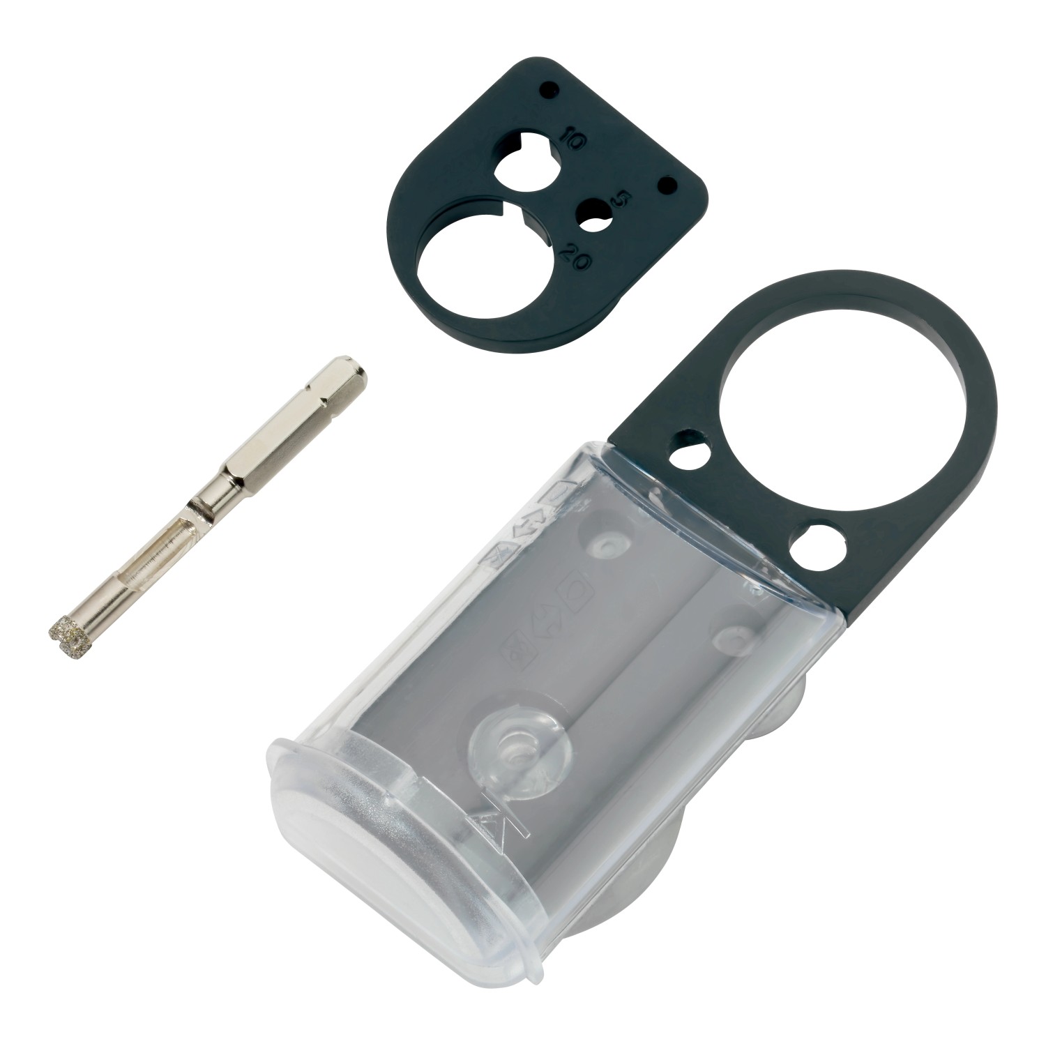 LUX-TOOLS Wiertło diamentowe 10x60 mm z prowadnicą