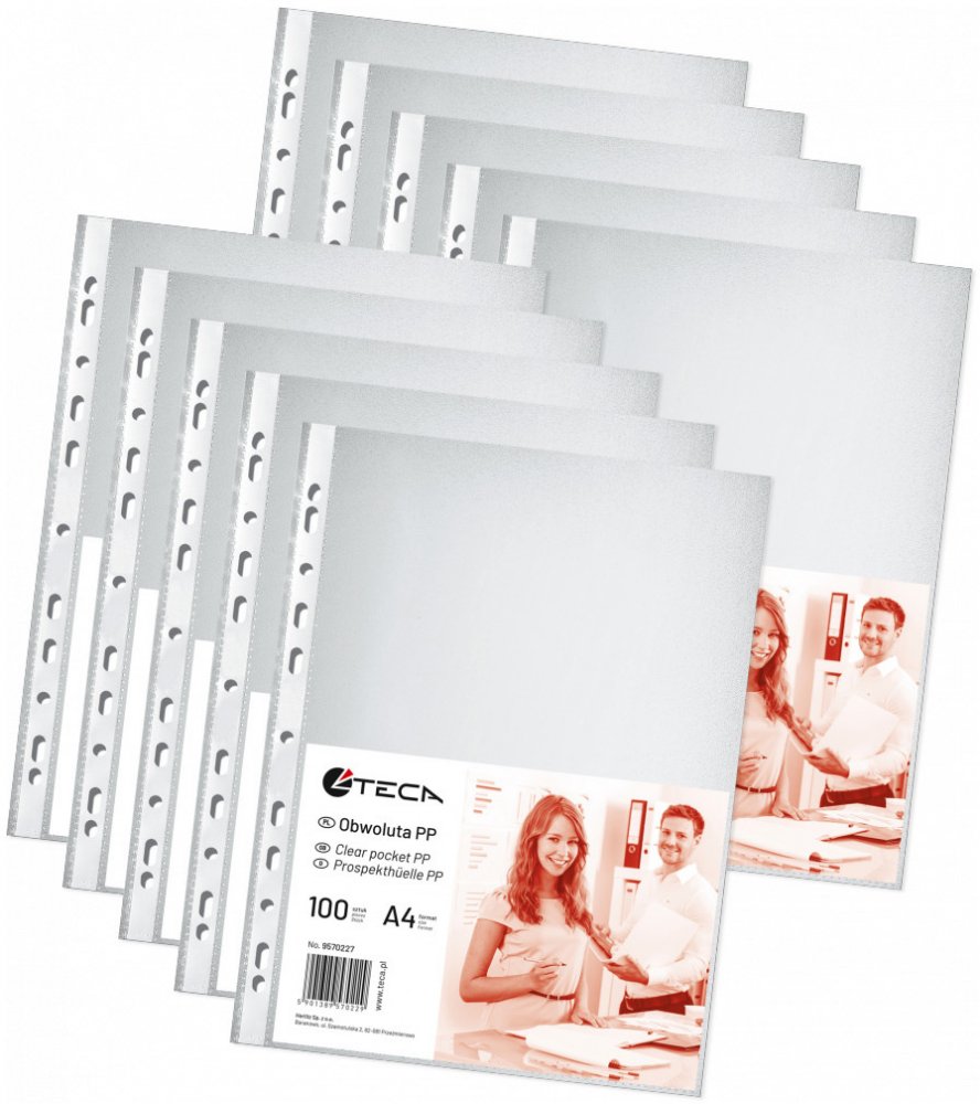 10x koszulki groszkowe Herlitz, A4, 40 μm, 100 sztuk