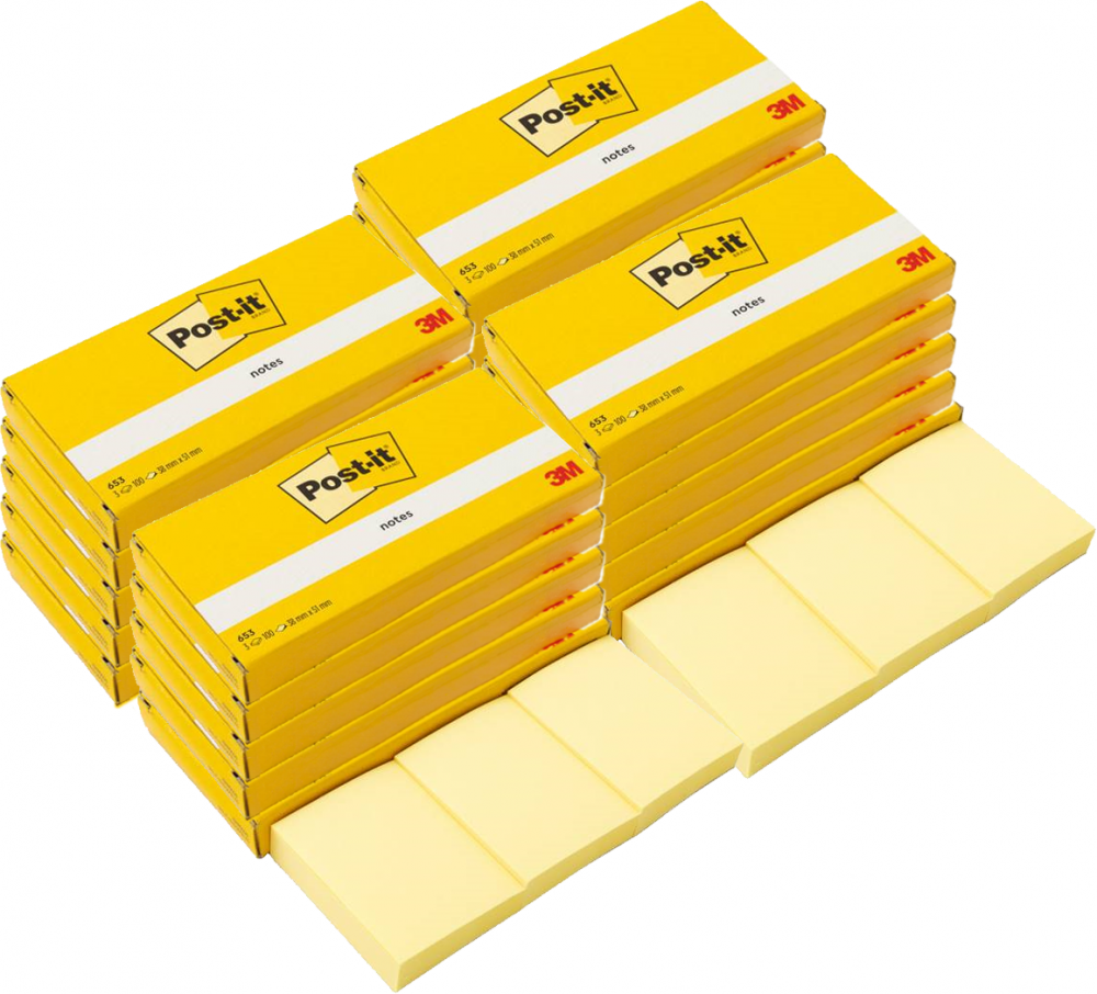 20x Karteczki samoprzylepne Post-it, 38x51mm, 3x100 karteczek, żółty pastelowy