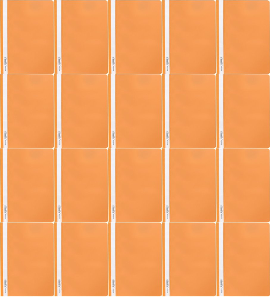 20x Skoroszyt plastikowy bez oczek Biurfol, miękki, A4, pomarańczowy