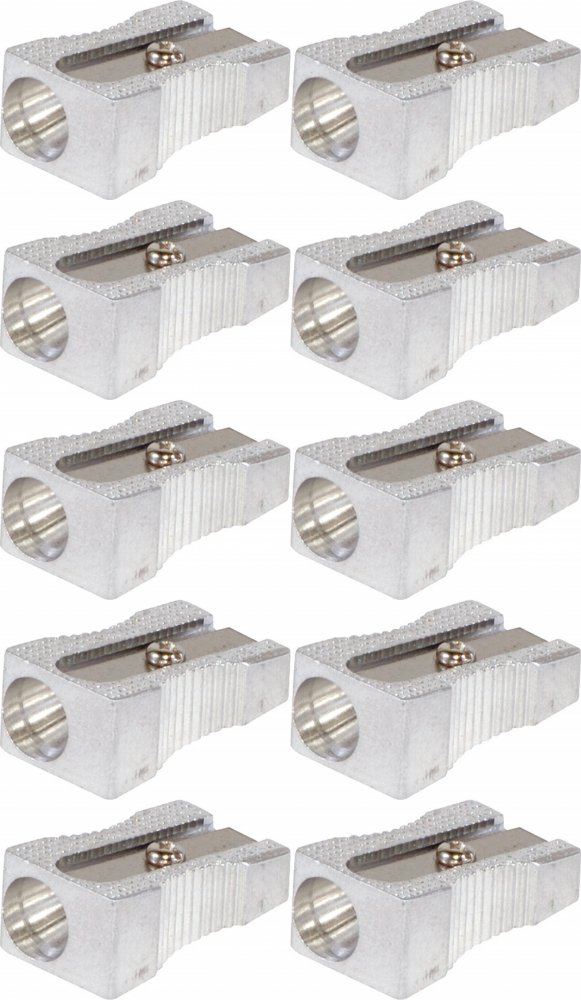 10x Temperówka Donau, aluminium, 1 otwór, srebrny