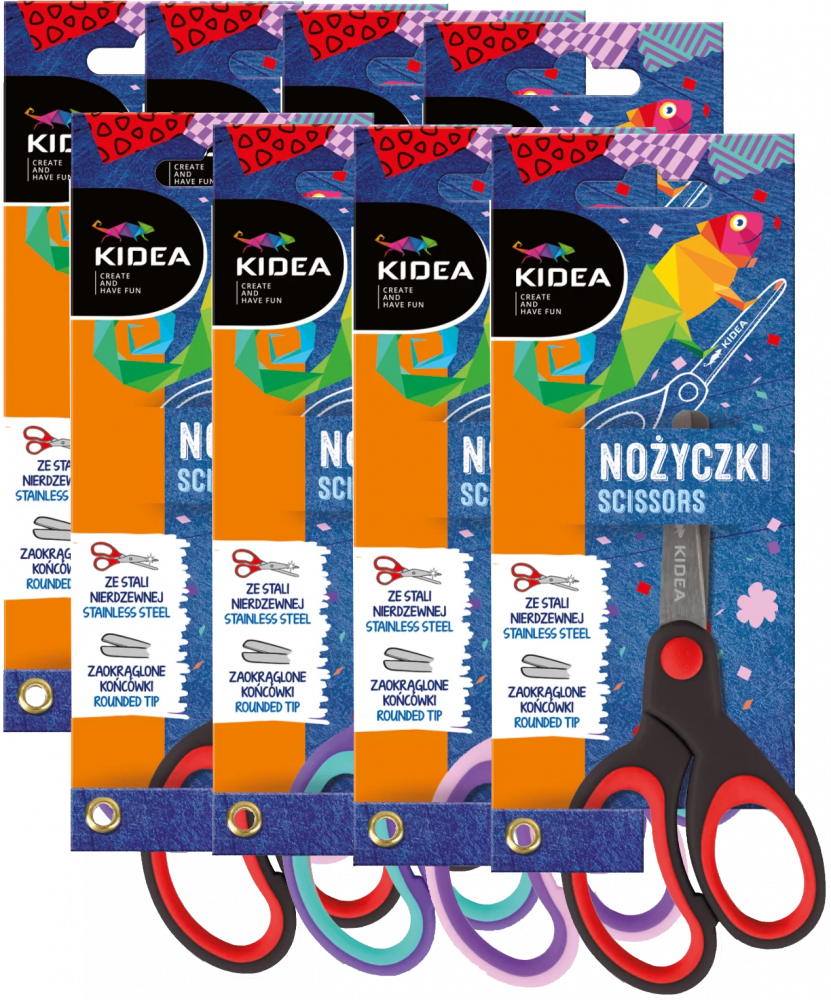 8x Nożyczki dla dzieci Kidea, 1 sztuka, mix kolorów