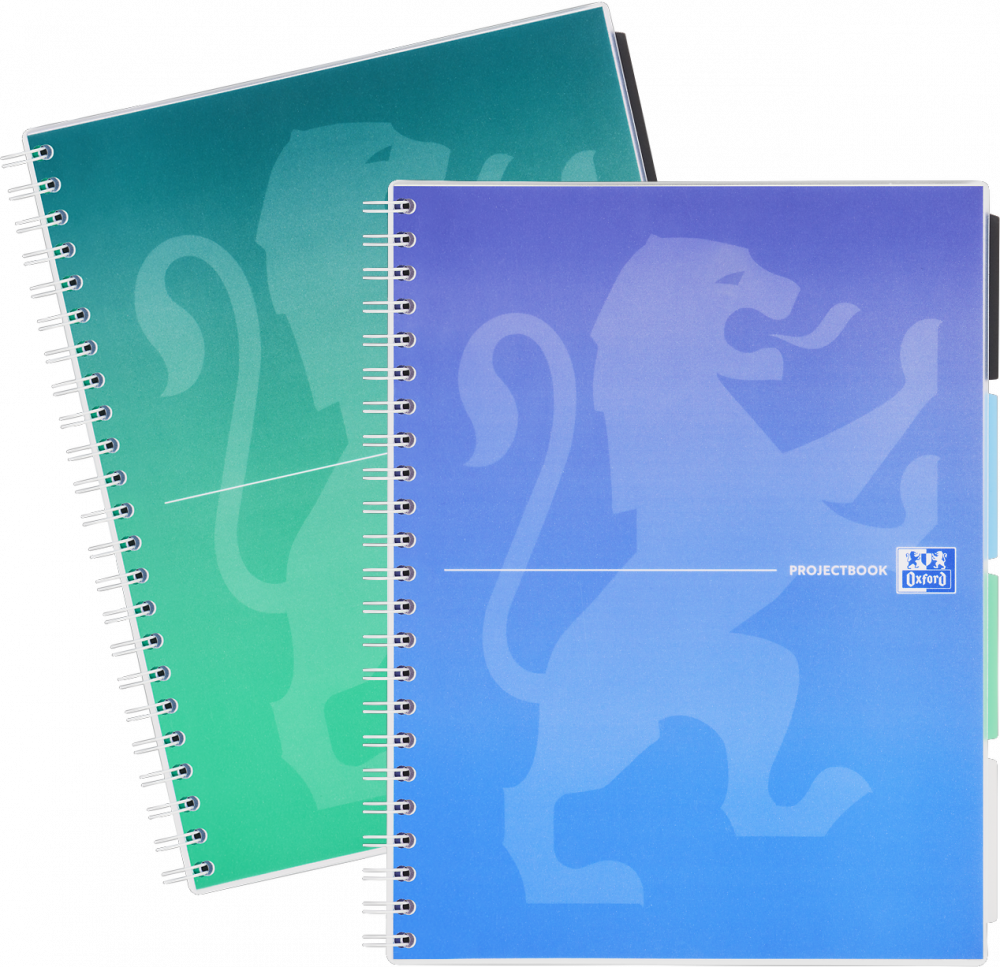 2x Kołonotatnik Oxford Gradient Projectbook, B5, w kratkę, 80 kartek, okładka PP, mix kolorów