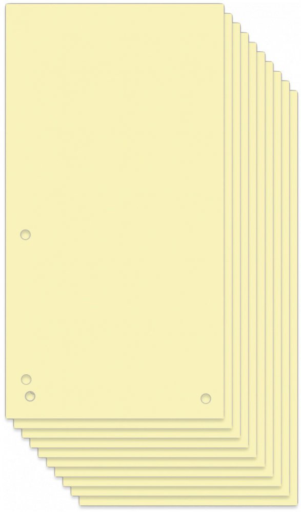 10x Przekładki do segregatora Donau, kartonowe, 1/3 A4, 100 kart, żółty