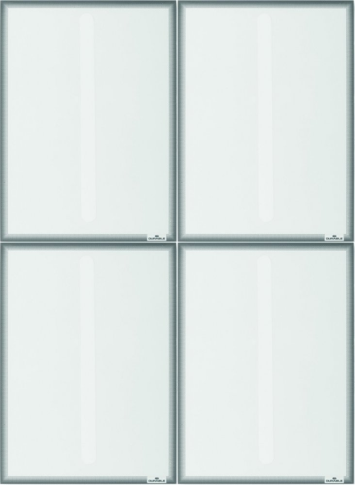 4x Ramka elektrostatyczna Durable, na szyby, A4, 1 sztuka, szary