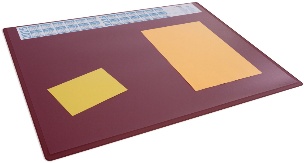 Podkład na biurko Durable, z kalendarzem zakładką 2025/2026, 650x500mm, czerwony