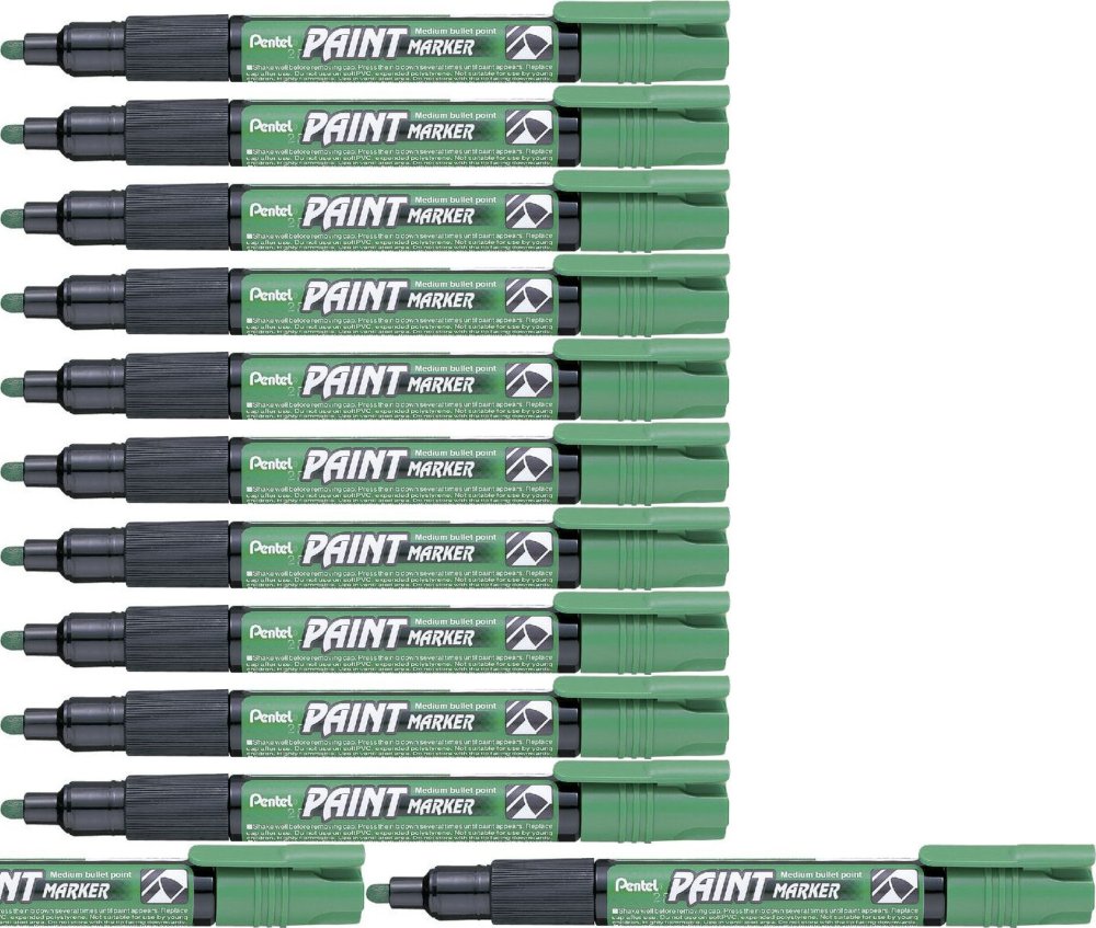 12x Marker olejowy Pentel MMP20, okrągła, 4.6 mm, zielony