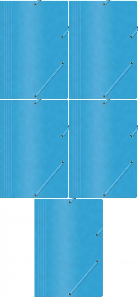 5x Teczka z gumką Office Products A4, 390g/m2, preszpanowa, niebieski