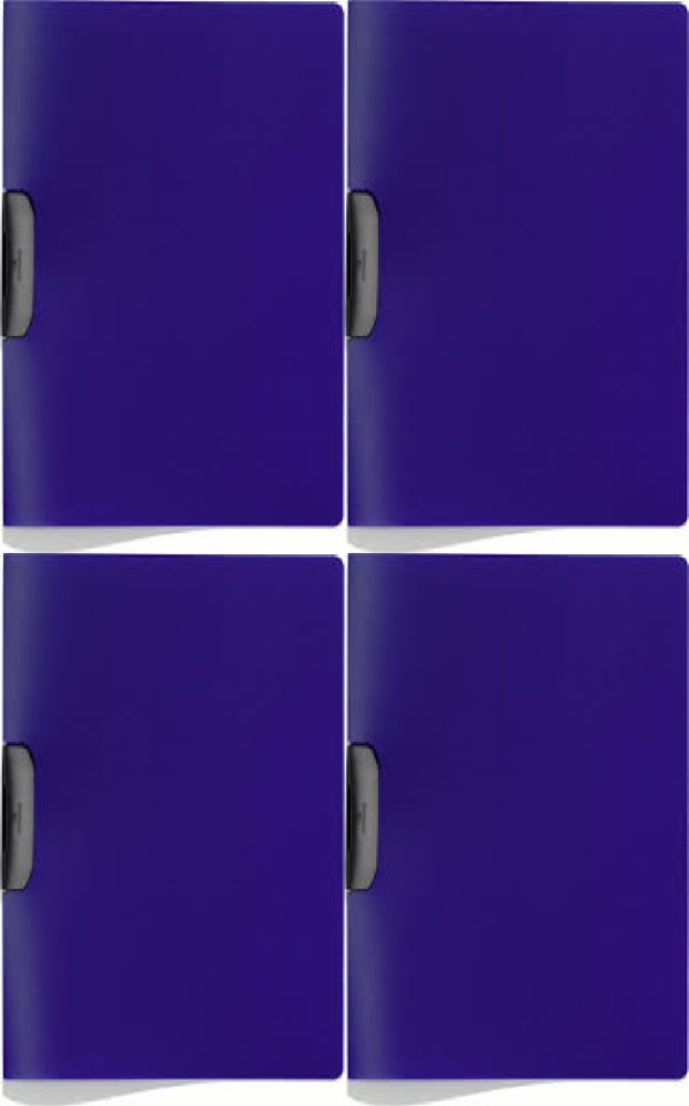 4x Skoroszyt plastikowy z klipsem Durable Duraswing, A4, do 30 kartek, granatowy