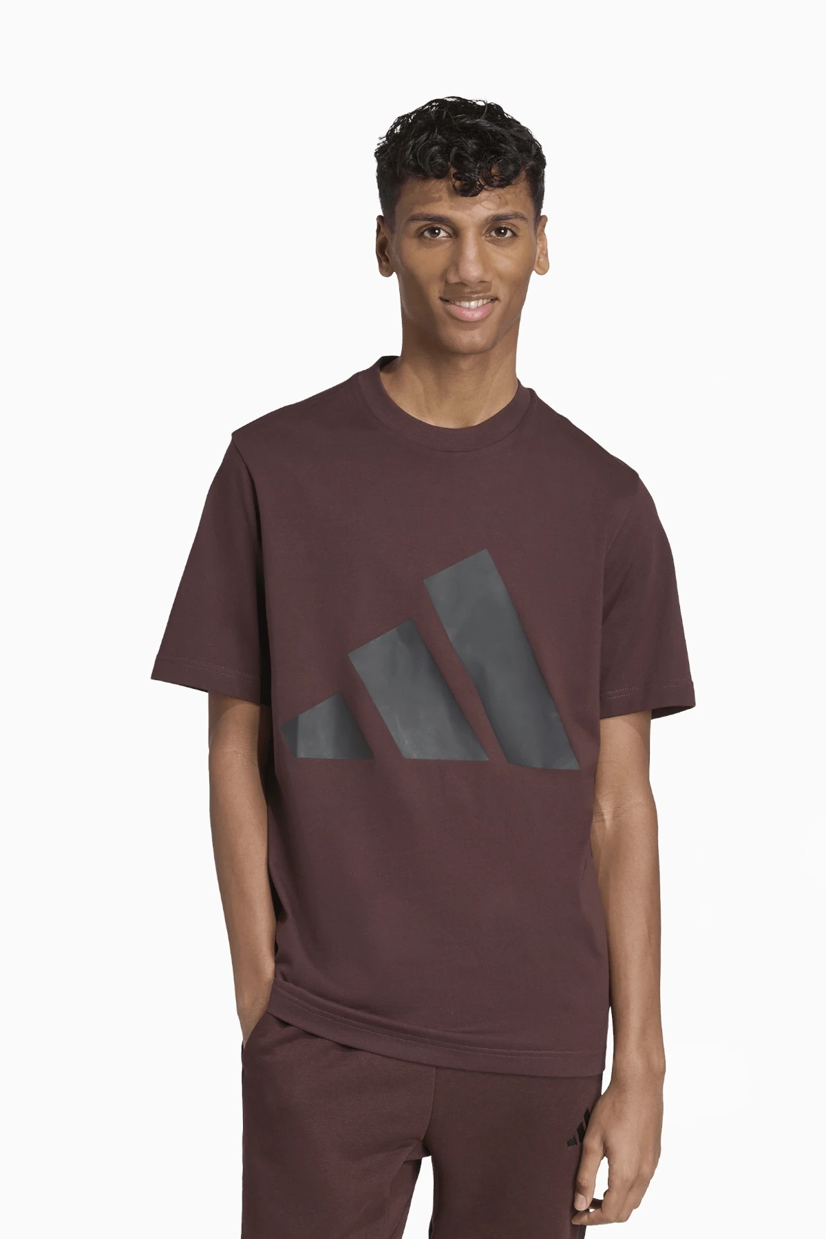 Koszulka adidas Essentials Big Logo - Brązowy